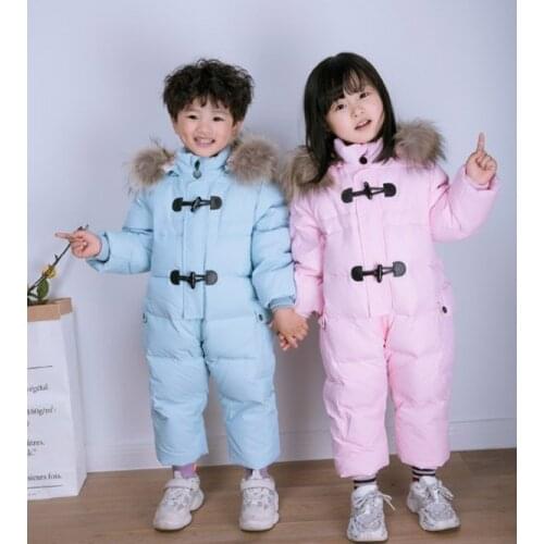 RUSSIA Winter jumpsuit Childrens down feather climbing clothes thick