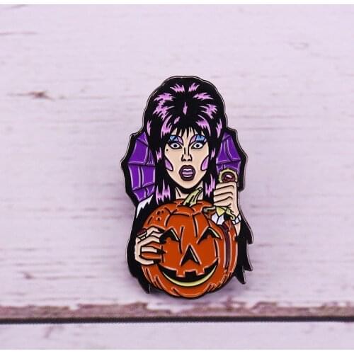Elvira mistress of the dark enamel pin