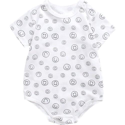 Unisex Baby Boy Girls Cotton Bodysuit Lovely Face Pattern Printing Costume for 0-18 Month Infant Clothes Roupa Bebe Outfit