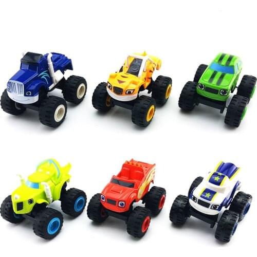 6PCS/Lot Blazed Machines Russia Kid Toys Blaze Miracle Cars Blaze Vehicle Car Toys Truck Vehicles Figure Toys Kids Birthday Gift