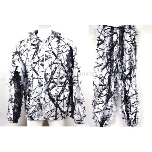 Camouflage 3D Hunting Snow Leafy Ghillie Suit Bionic Training Bowhunt Sniper