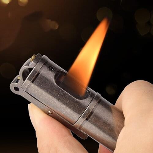 Kerosene Lighter Original Copper Knurled Creative Mens Retro Grinding Wheel Portable Lighter Collection Gifts Mens Accessories