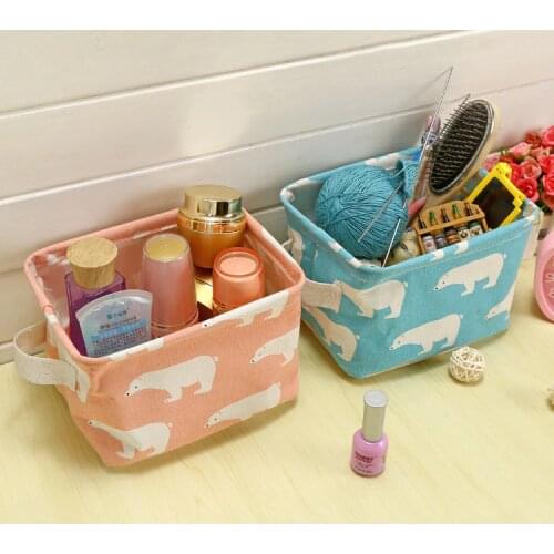 1PC Cotton Linen Creative Toy Clothes Storage Basket Bra Necktie Socks Organizer Cosmetic Phone Charger Storage Bag Bins OK 0461