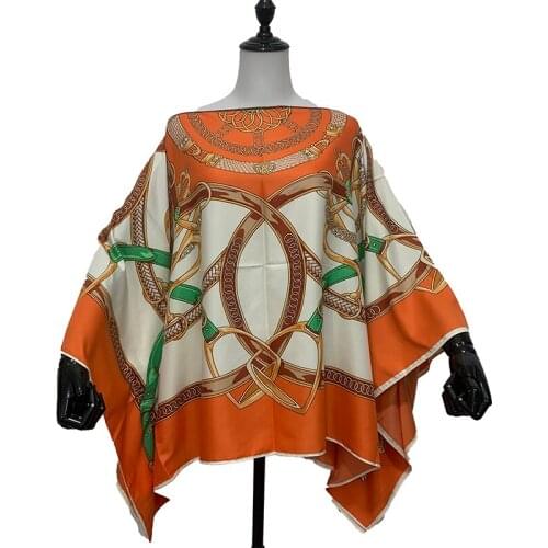 Fashion european clothing For Women Popular Thailand Summer Bohemian Printed Batwing Sleeve Silk kaftan Blouse For Night Party
