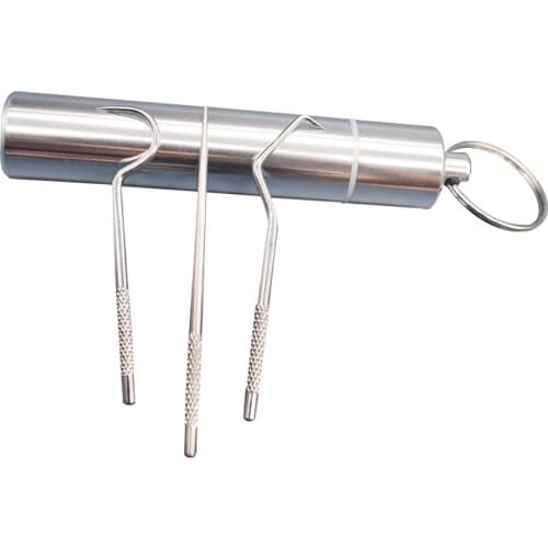 Stainless Steel Toothpick Set Metal Flossing Tools With Portable Toothpick Holder Outdoor Travel Seal Storage Container Case