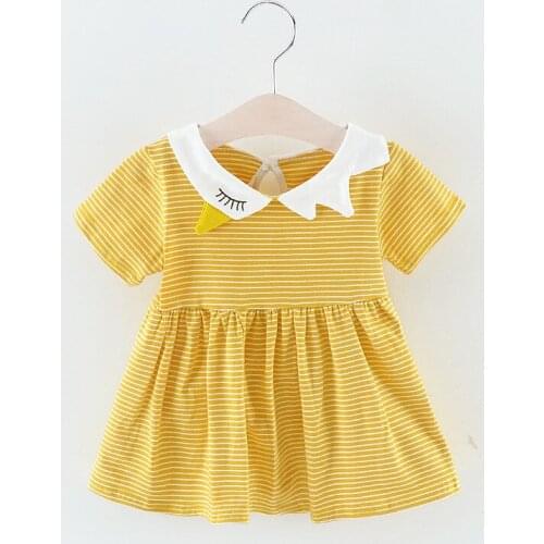 2019 New Baby Girls Dress Summer Newborn Baby Dress Striped Casual Soft Cotton for BABY Girls Princess Infant Summer Clothing