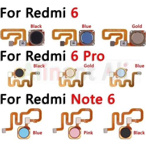 Original Home Button Back Touch ID Flex For Xiaomi Redmi Note 6 Pro Plus Prime Fingerprint Sensor Flex Cable