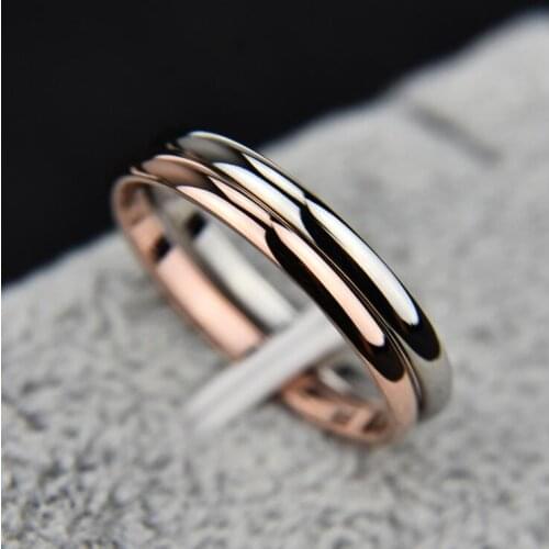 Titanium Steel Anti-allergy Smooth Simple Ring Engagement Ring Couple Rings Fashion Jewelry Womens Accessories