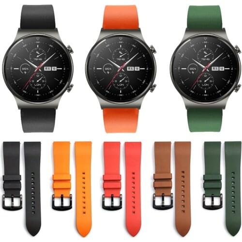 Fluorine Rubber Strap for Huawei Watch GT 2 Pro Strap Bracelet for Watch GT 2e GT 2 42mm 46mm & 2e Honor ES/GS Pro Watchbands