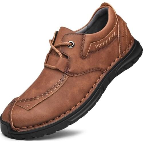 Hand Made Sewing Man Leather Shoes Luxury Quality Comfortable Men Shoes Official Business Loafers Casual Shoe Soft Moccasins