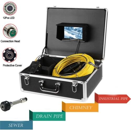 20m/30m/40m/50m Cable 7'' TFT LCD Waterproof Pipe Sewer Inspection Camera Color CCTV 1000TVL 23mm Drain Endoscope Snake Camera
