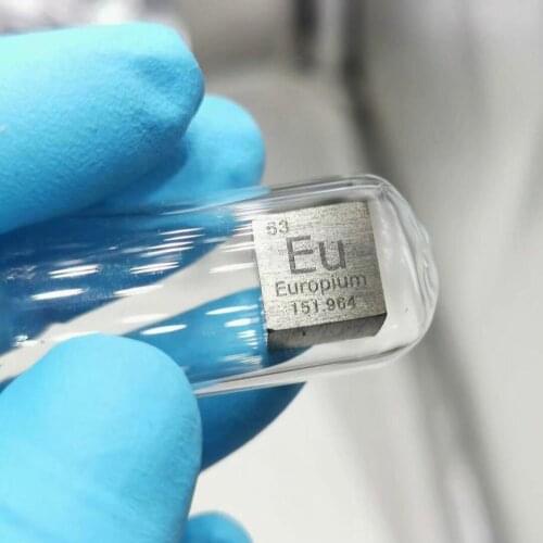 High Purity 99.95% Europium Rare Earth Metal Eu 5.24g Carved Element Periodic Table 10mm Cube