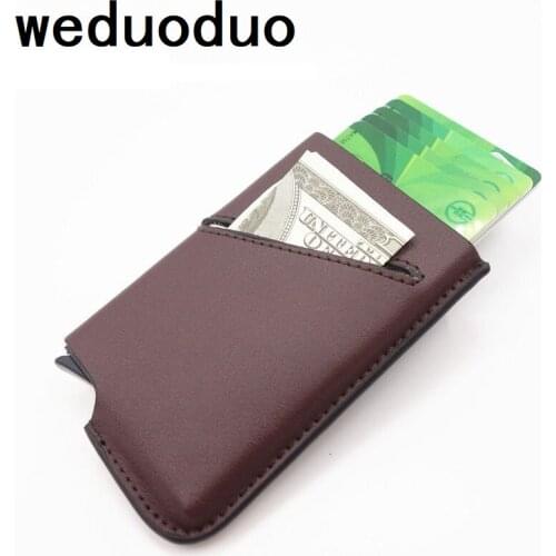 Weduoduo 2019 New Style Real Leather Credit Card Holder Anti-theft RFID Card Cases High Quality Card Wallet Pop Up Cards