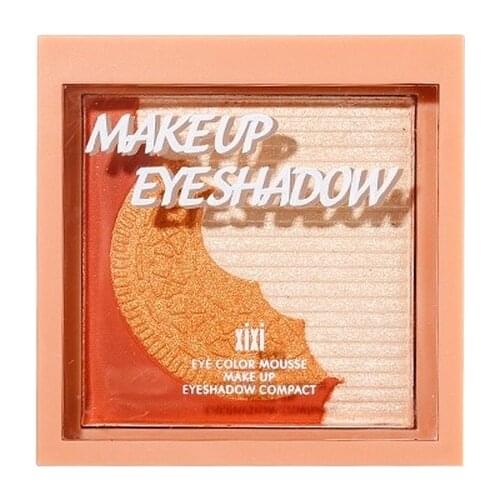 3-color Sandwich Biscuit Eyeshadow Palette Pearly Glitter Earth Color Matte Easy To Color and Lasting for Beginners Eye Makeup