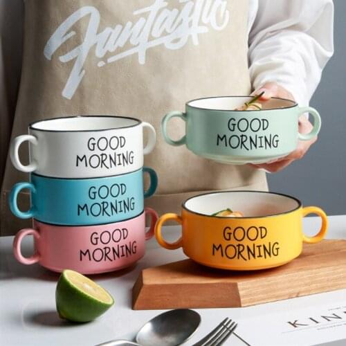 Breakfast Ceramic Rice Bowl Microwave Oven Baked Rice Small Bowl Supplementary Food Bowl Household Soup Bowl Dessert Bowl