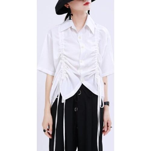 Women Casual Shirt New Lapel Long Sleeve Loose Fit Shirt Fashion Tide Top