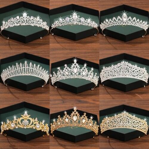 Silver Color Crown and Tiara Hair Accessories For Women Wedding Accessories Crown For Bridal Crystal Rhinestone Diadema Tiara