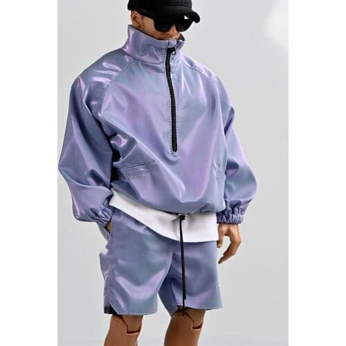 1/6 Scale Soldier Trend Colorful Half Zipper Jacket Jacket Jacket 12 Inch Action Figure Shorts Model Clothing Accessories