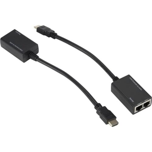 1 Pair RJ45 CAT5e CAT6 UTP LAN Ethernet HDMI-compatible Extender Repeater 1080P 3D 100ft(30M) Extension Cord for PS3 DVD HDTV