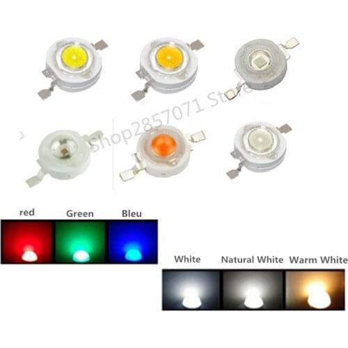 10pcs 1W 3W High Power LED lamp Bulb Diodes SMD 110-120LM LEDs Chip For 3W - 18W Spot light Downlight