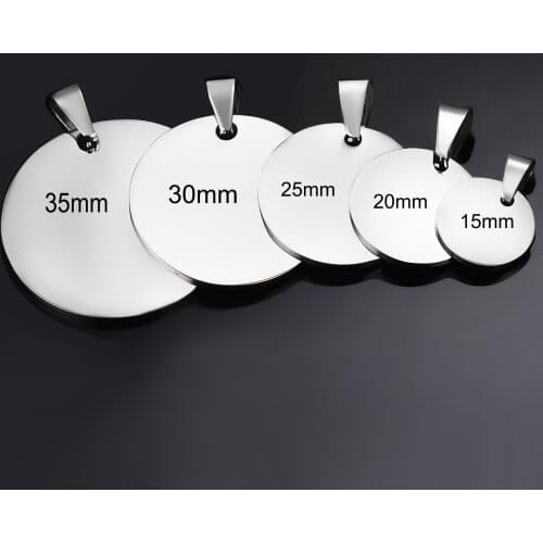 Dropship 10 pcs Unisex Military Army style Disc round Pendant Blank Necklace Stainless Steel Dog Tags Necklaces Jewelry