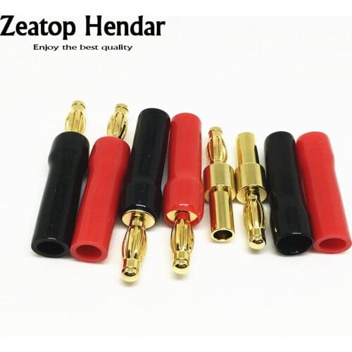 10Pcs Gold Free Welding 4mm Banana Male Plug Audio Lanterns Jack Acoustics Wire Connectors