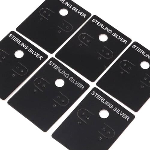 100pcs 3.8x5cm Earring Display Card for 925 Sterling Silver Holder Black Paper Tags for Ear Studs DIY Jewelry Display