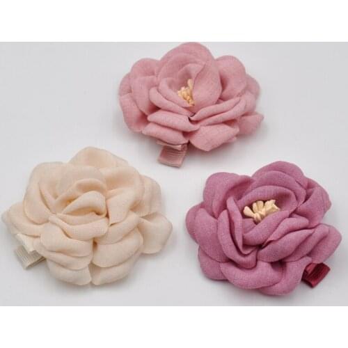 18pcs/lot 2.5inch Burned Flower Hair Clips Baby Girls Boutique Hair Barrettes Schoolgirl Hair Accessory