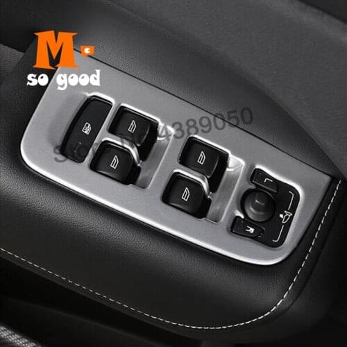 2018 2019 For Volvo XC60 Car Door And Window Glass Lifting Switch Cover Trim ABS Matte Auto Interior Accessories Styling Sticker