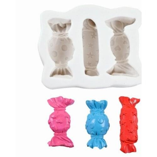 3 Candy Fondant Chocolate Silicone Mould DIY Cake Decoration Baking Moulds Pudding Ice Cream Handmade Soap