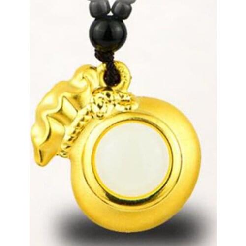 3D gold inlay and Tian Yufu bag pendant h50