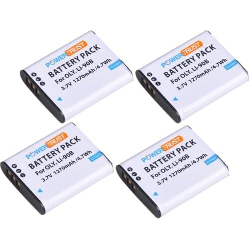 4pack LI-90B LI 90B LI90B LI-92B Camera Battery For Olympus Tough TG-5 TG-Tracker SH-1 SH-2 SP-100 IHS Tough TG-1 iHS TG-2 iHS