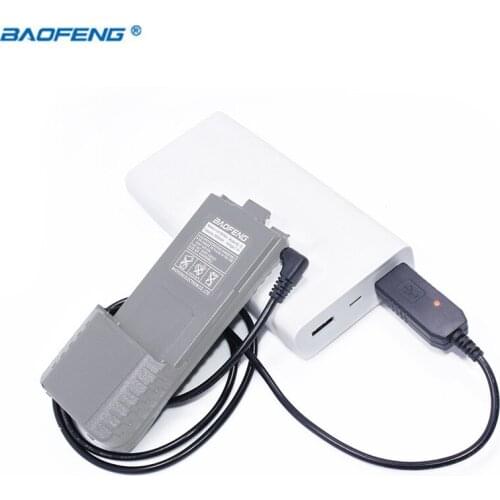 Baofeng 2.5mm USB Charger Cable with indicator light for Walkie Talkie BaoFeng UV-5R 3800mAh BL-5L High Capacity Battery