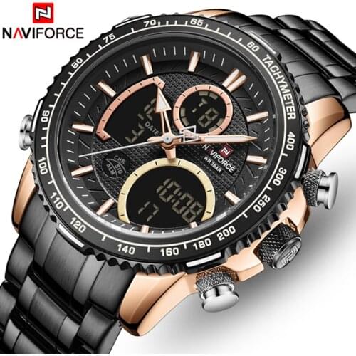 NAVIFORCE Top Brand Luxury Watches Mens Analog Quartz Watch Sport Military LED Digital Male Chronograph Clock Relogio Masculino