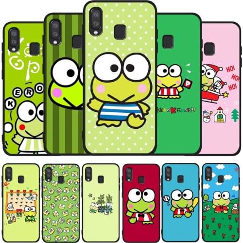 Cute green frog Keroppi Black Phone Case For Samsung Galaxy A71 A51 A41 A31 A20E A10 A20 A40 A50 A70 M30S M20 A7 A8 A9 2018
