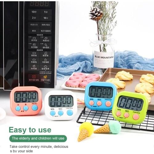 Digital Kitchen Timer Big Digits Loud Alarm Magnetic Backing Stand with Large LCD Display for Cooking Baking Sports Games a5