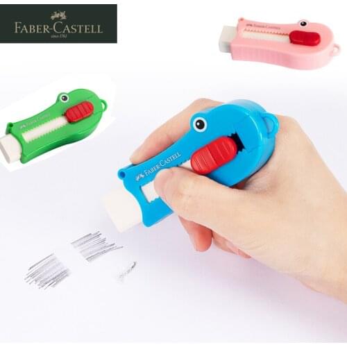 Faber Castell Creative Crocodile Sliding Eraser/Rubber Safe Non-toxic Kids Push-pull Eraser Retractable Cartoon Eraser/Rubber