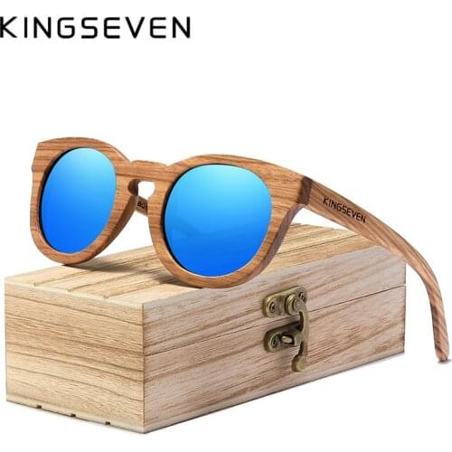 KINGSEVEN 100% Handmade 2020 New Natural Wood Sunglassess Full Frame Polarized Mirror Coating Lenses Carving Eyewear Accessories