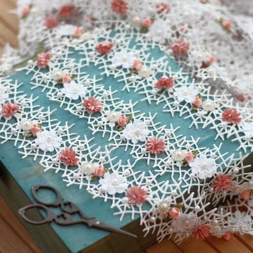 Handmade beaded lace flower dress wedding dress hat lace accessories organza 3Dl flower butterfly embroidery