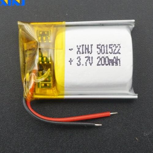 XINJ 3.7V 200mAh lithium-polymer battery Li po li ion cell 501522 For MP3/MP4 GPS Sat nav DVC DVR bluetooth earphone smart watch