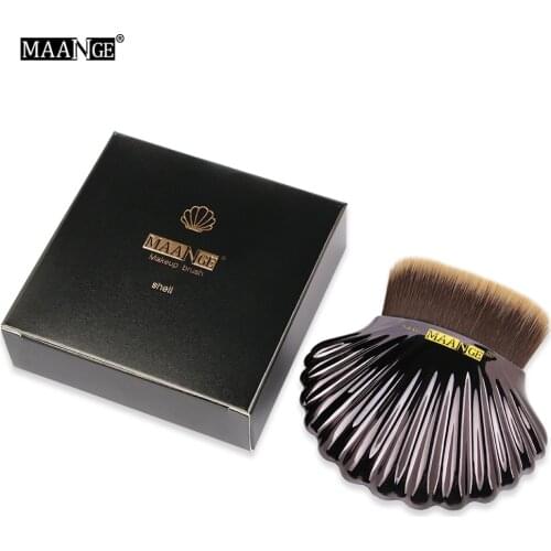 MAANGE 1Pcs Foundation Makeup Brush + Box Bevel Round Flat Top Soft Powder Cosmetic Beauty Shell Make Up Brush Tools Maquiage