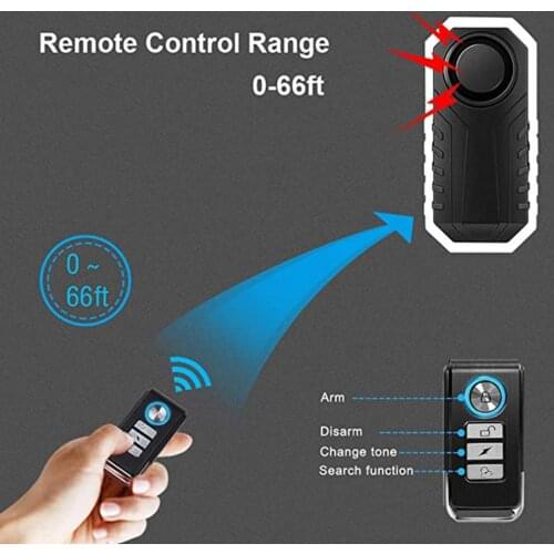 Motorcycle Alarm Anti-Theft Remote Control Metal Waterproof Motion Sensor Security Alarm System for Bikes