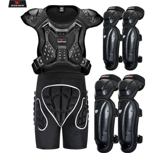 WOSAWE Adults Motorcycle Jacket Chest Spine Back Protector Motocross Body Armor Guard Racing Protective Gear Elbow Knee Guards