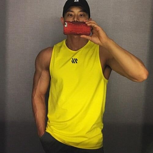 Men Bodybuilding Male Tank Tops Gyms Workout Fitness Sleeveless shirt Running Clothes Stringer Singlet Male Summer Casual Vest