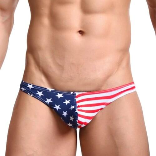 Gay men underwear cotton mens thong American flag cueca gay male underwear jockstrap string homme sexy lingerie tanga hombre
