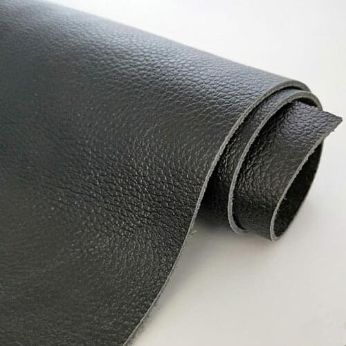 Cowhide Leather Fabric Leather Top Layer Cowhide Black Lychee Pattern Sofa Bed Head Soft Bag Whole Cowhide Material