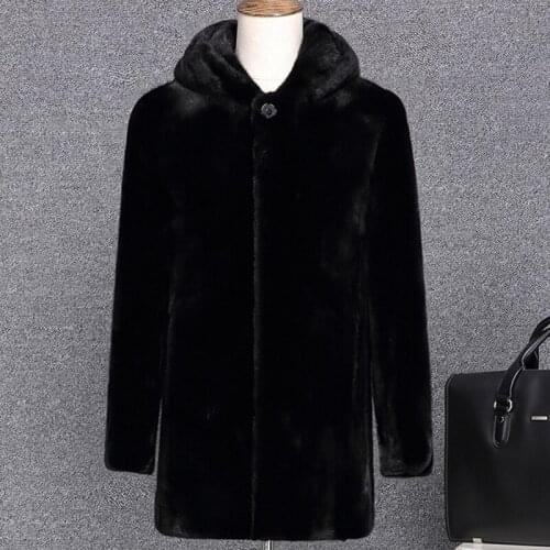 Mink coat male overall mink long fur coat mink fur coat large size Haining medium and old Fur coat men jacket