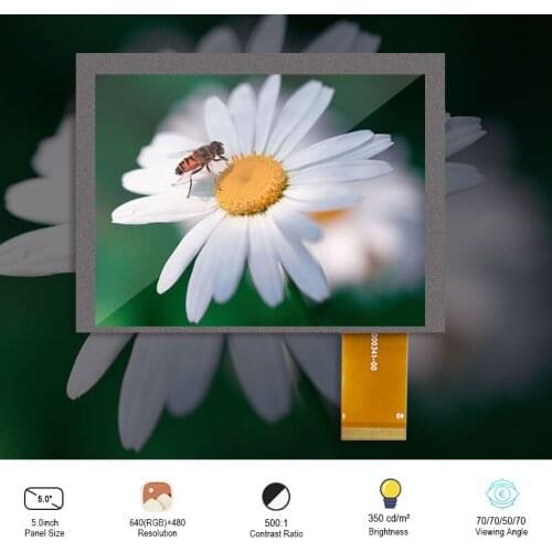 Original Innolux AT050TN23 V.1 Resolution 640×480 5.0 Inch Parallel RGB FPC TFT LCD WithoutTouch Display TN LCM Module
