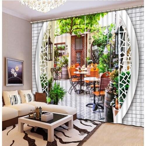 Park curtains Curtain Decoration 3D Brief tree Curtains For Bedroom Living room Polyester Room Curtain