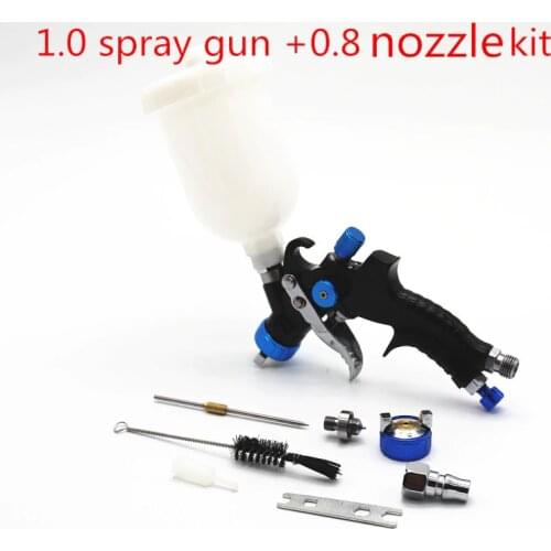 Black MiNi 0.8mm/1.0mm Nozzle Professional HVLP Spray Gun Mini Air Paint Spray Guns Airbrush For Painting Car Aerograph